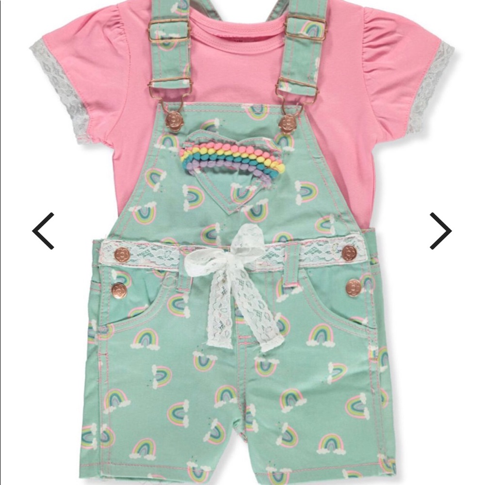 NWOT Cute Rainbow Overall Outfit